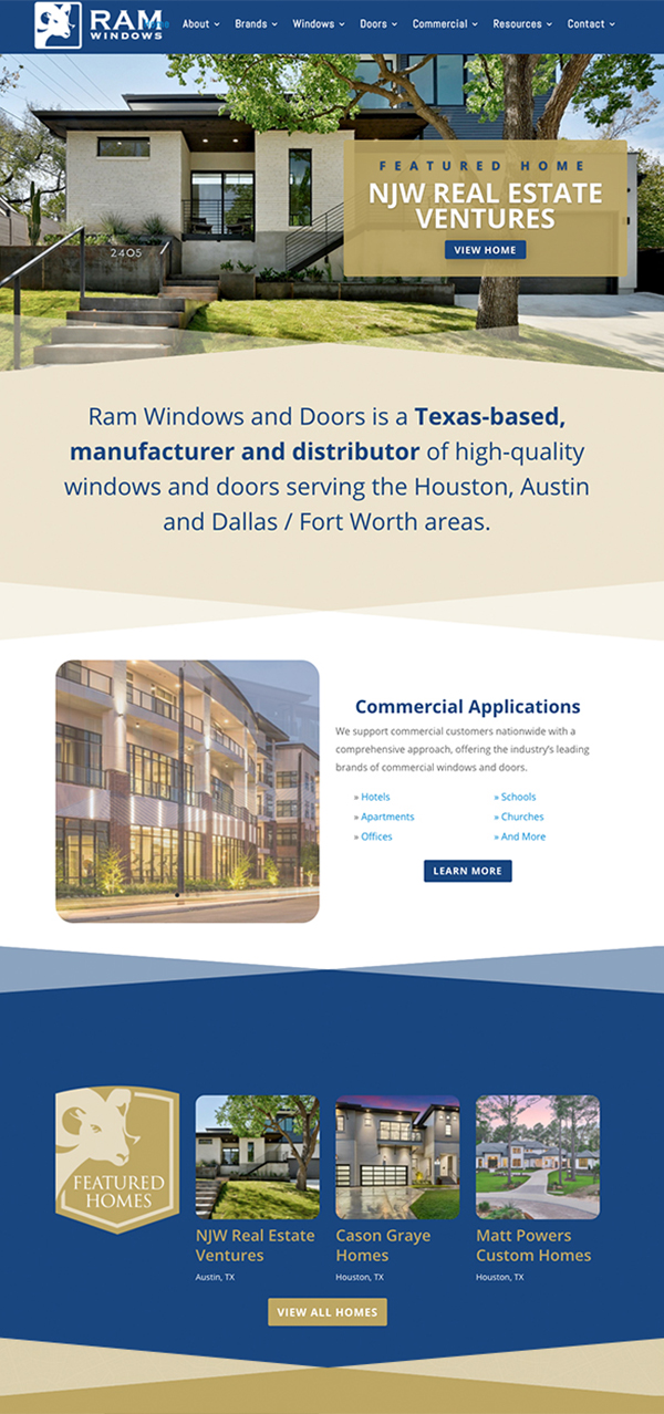 Red Van Creative Website Design - Houston - Ram Windows